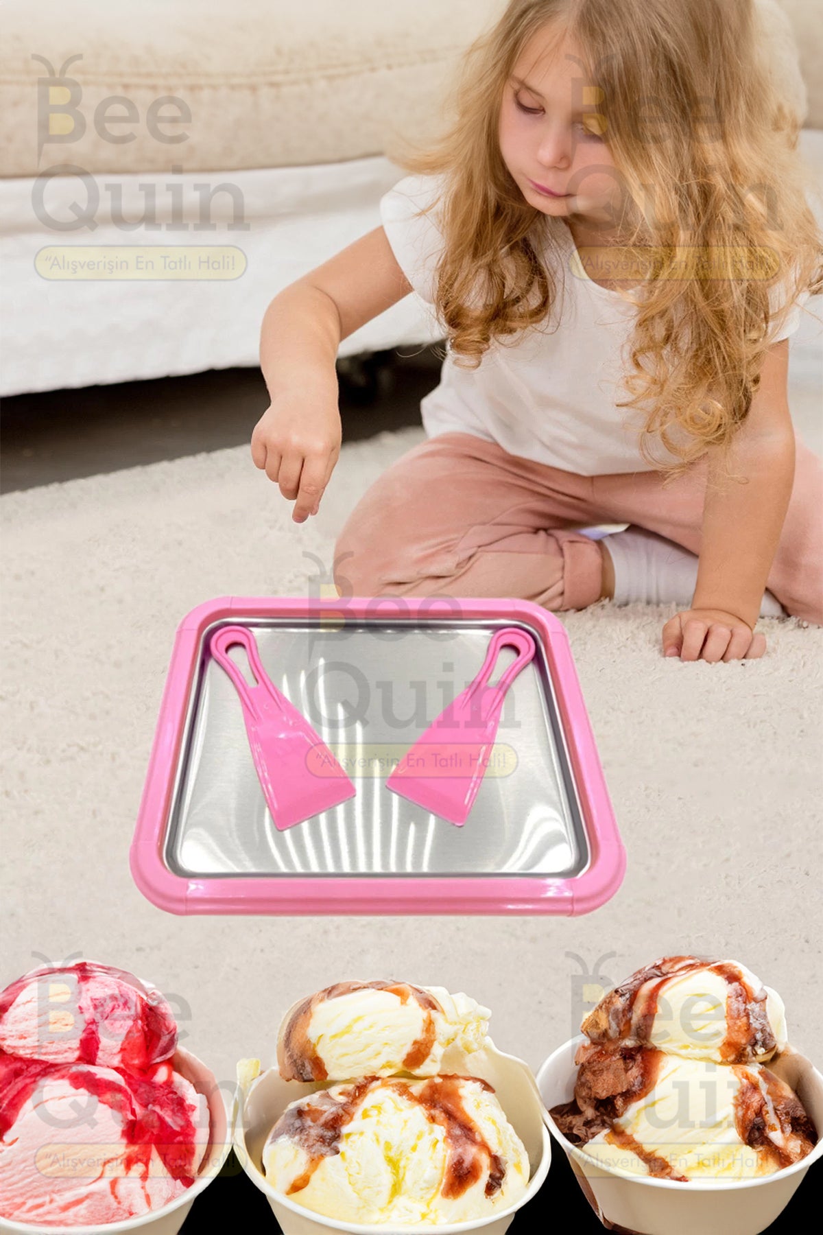 BodyLight®Ev Tipi Spatulalı Kore Tarzı Rulo Dondurma Tavası