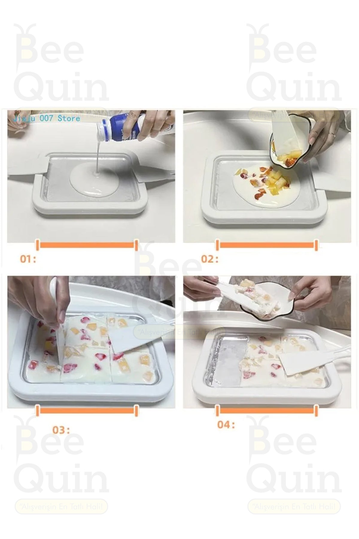 BodyLight®Ev Tipi Spatulalı Kore Tarzı Rulo Dondurma Tavası