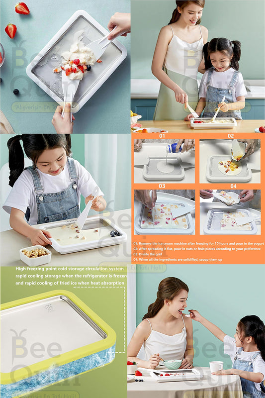 BodyLight®Ev Tipi Spatulalı Kore Tarzı Rulo Dondurma Tavası